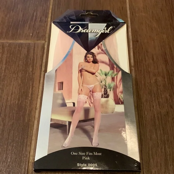 GLAMOROUS DREAMGIRL Brand New light pink stay up stockings. - Picture 1 of 10